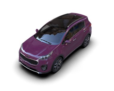 Pembe lüks araba beyaz arka planda izole edilmiş