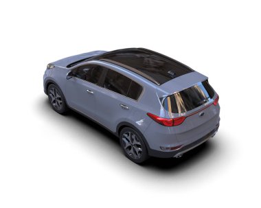 Beyaz arkaplanda 3D siyah araba görüntüsü