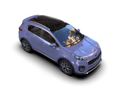 Modern küçük spor araba beyaz üzerine