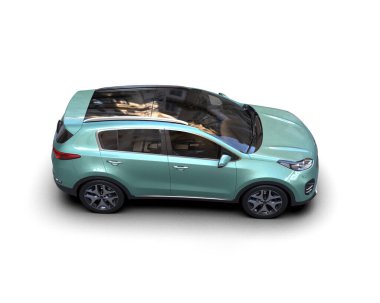 beyaz zemin üzerinde mavi araba.