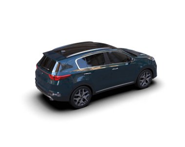 siyah araba gri arka planda izole edilmiş, 3 boyutlu resimleme