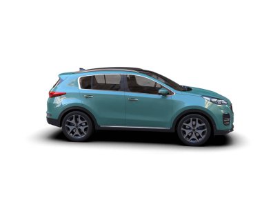 mavi küçük araba - yan görünüm