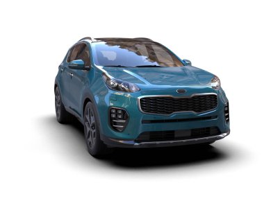 Araba beyaz arka planda izole edilmiş. 3d oluşturma.