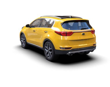 Modern araba beyaz arka planda izole edilmiş. 3 d - cg