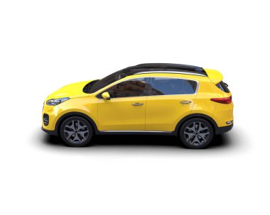 Sarı modern şehir arabası - ön manzara