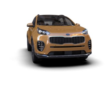 beyaz arka planda modern kompakt araba