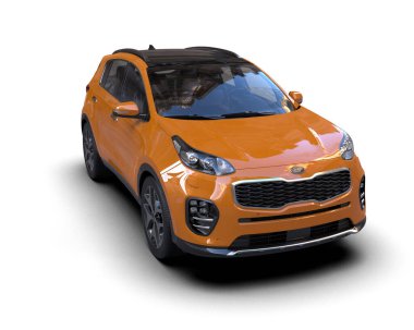 turuncu modern araba - 3D görüntüleme