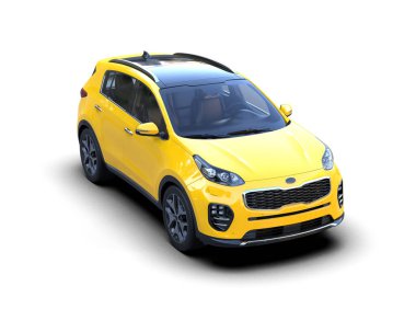 Sarı modern küçük şehir arabası