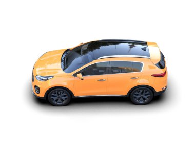 araba beyaz arkaplanda izole edildi