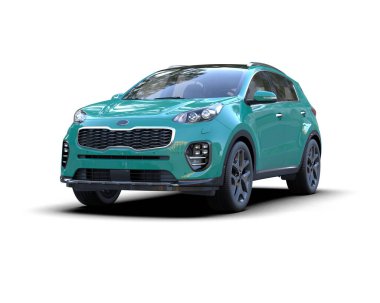 yeşil modern kompakt araba