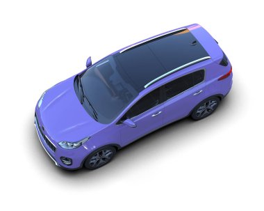 Modern araba arka planda izole edilmiş. 3D görüntüleme - illüstrasyon