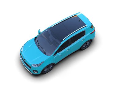 Modern araba arka planda izole edilmiş. 3d illüstrasyon - illüstrasyon