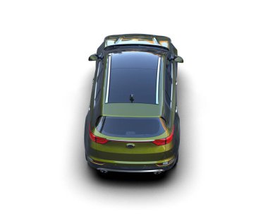 Modern lüks araba. Beyaz arka planda 3 boyutlu resim.