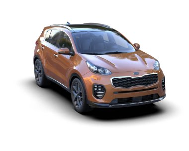 beyaz arkaplanda izole edilmiş araba 3 boyutlu görüntüleme