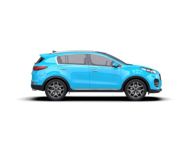 Modern mavi aile cipi. 3d oluşturma