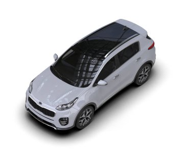 modern şehir arabası beyaz üzerine izole