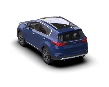 Beyaz arka planda bir araba. 3D görüntüleme - ön