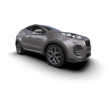 siyah spor araba - yan görünüm, 3 boyutlu illüstrasyon