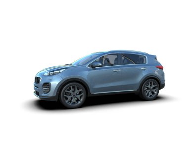 modern araba kırpma yolu ile beyaz üzerinde izole. 3 Boyutlu Hazırlama