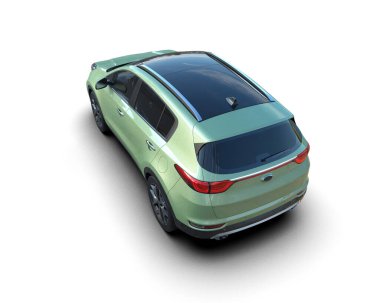 Araba beyaz arka planda izole edilmiş. 3d oluşturma.