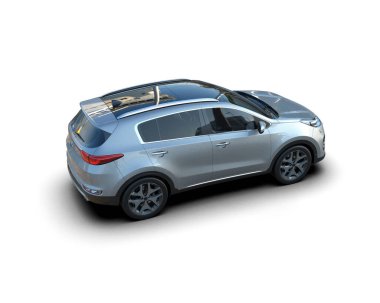Bir markanın 3 boyutlu çizimi - daha az genel SUv beyaz arkaplanda izole edildi.