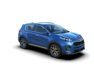 mavi spor araba - ön manzara