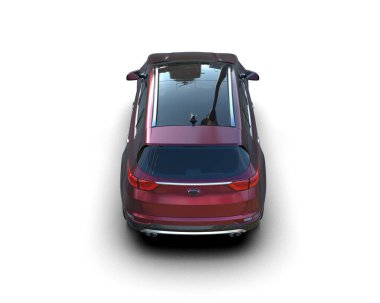 araba beyaz arkaplanda izole edildi