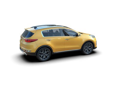 3 boyutlu illüstrasyon, beyaz arka planda araba konsepti