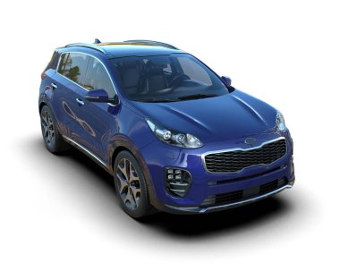 mavi kompakt spor araba, 3 boyutlu resimleme