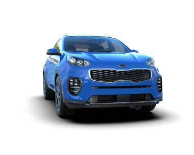 mavi spor araba - 3D render