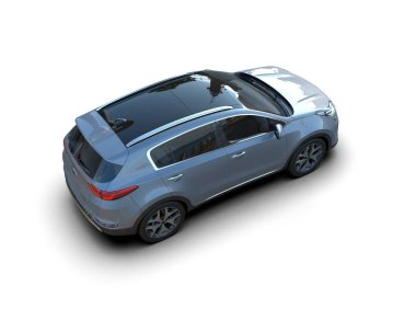 Boş ekranlı araba. 3d oluşturma