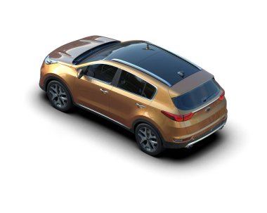 Beyaz arka planda modern bir araba. 3 Boyutlu Hazırlama