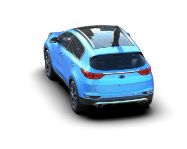 beyaz arkaplanda modern SUv