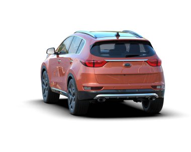 modern SUv beyaz arkaplanda izole edildi. 3 boyutlu görüntüleme