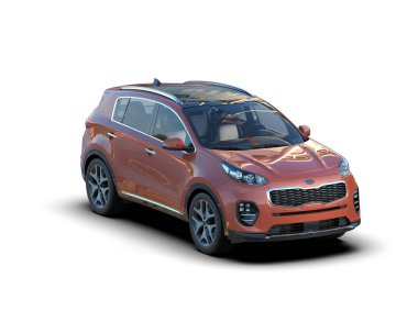 Araba beyazda izole edilmiş. 3d oluşturma.