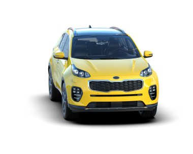 modern kompakt sarı spor araba