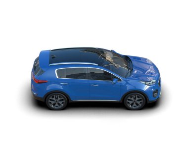 mavi modern araba - ön görünüm