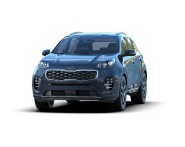 Beyaz arka planda modern tasarıma sahip araba