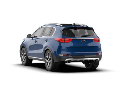 Modern araba arka planda izole edilmiş. 3D görüntüleme - illüstrasyon