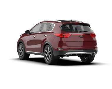 beyaz izole kırmızı araba