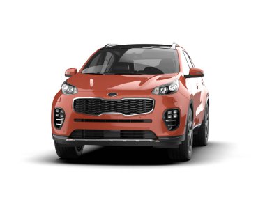 beyaz arkaplanda izole edilmiş araba 3 boyutlu görüntüleme