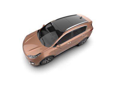boş beyaz arkaplanı olan modern SUv 3 boyutlu görüntüleme