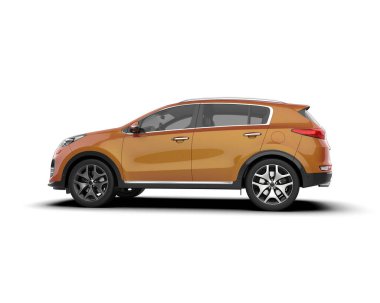 modern kompakt araba - beyaz arkaplanda ön görünüm