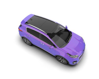 Gri arka planda izole edilmiş modern kompakt araba. Yan görünüş. 3d oluşturma.