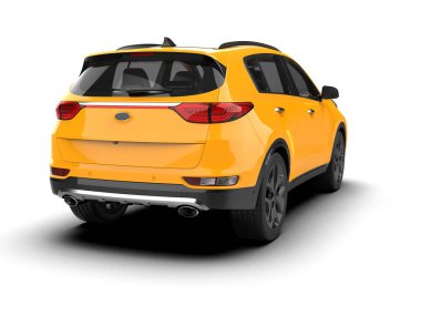 Beyaz arka planda modern bir cip. 3d oluşturma