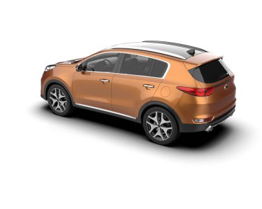 beyaz arkaplanda izole edilmiş araba 3 boyutlu görüntüleme -