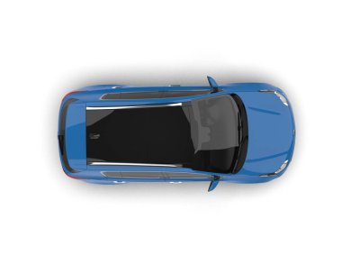 mavi spor araba üst görünümü