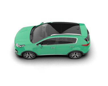 modern yeşil şehir elektrikli araba - aile kavramı