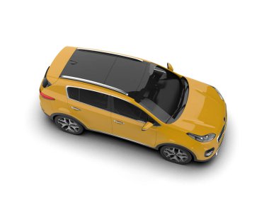 beyaz arka planda modern kompakt araba