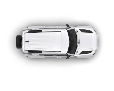 Modern SUV arabası beyaz arka planda izole edildi. 3 boyutlu görüntüleme - 3 boyutlu.